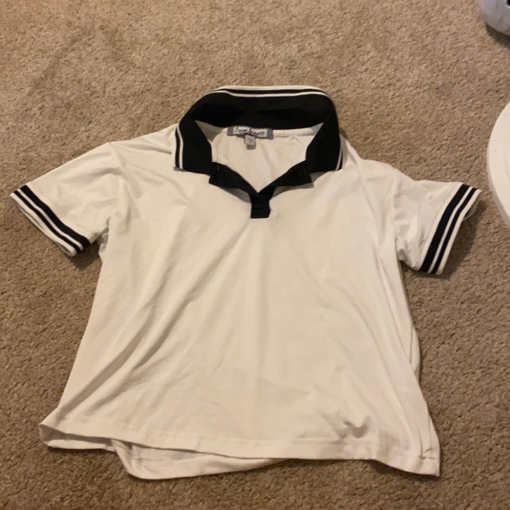 collared white tee
